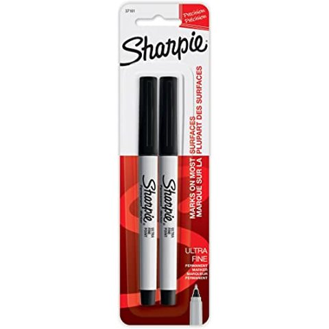 Sharpie 防褪色永久性记号笔2支 超细笔尖