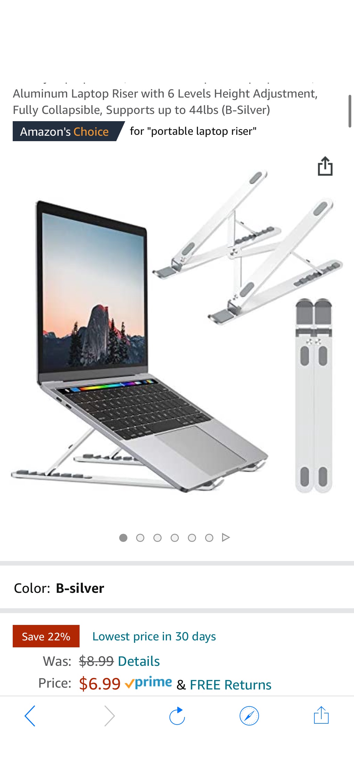 Amazon.com: Nulaxy Laptop Stand, Portable Computer Laptop Mount, Aluminum Laptop Riser with 6 Levels电脑架