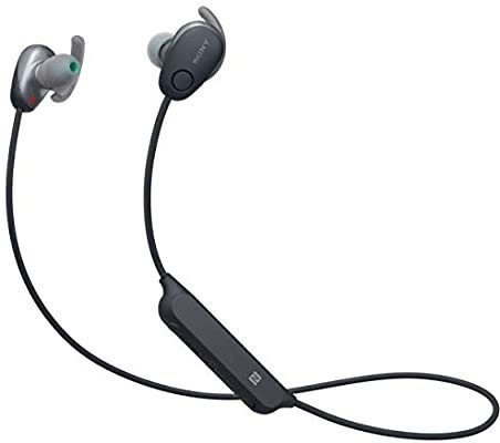 Sony WI-SP600N Black Premium Waterproof Bluetooth Wireless Extra Bass Sports In-Ear 6 Hr Of Playback Headphones/Microphone (International version):