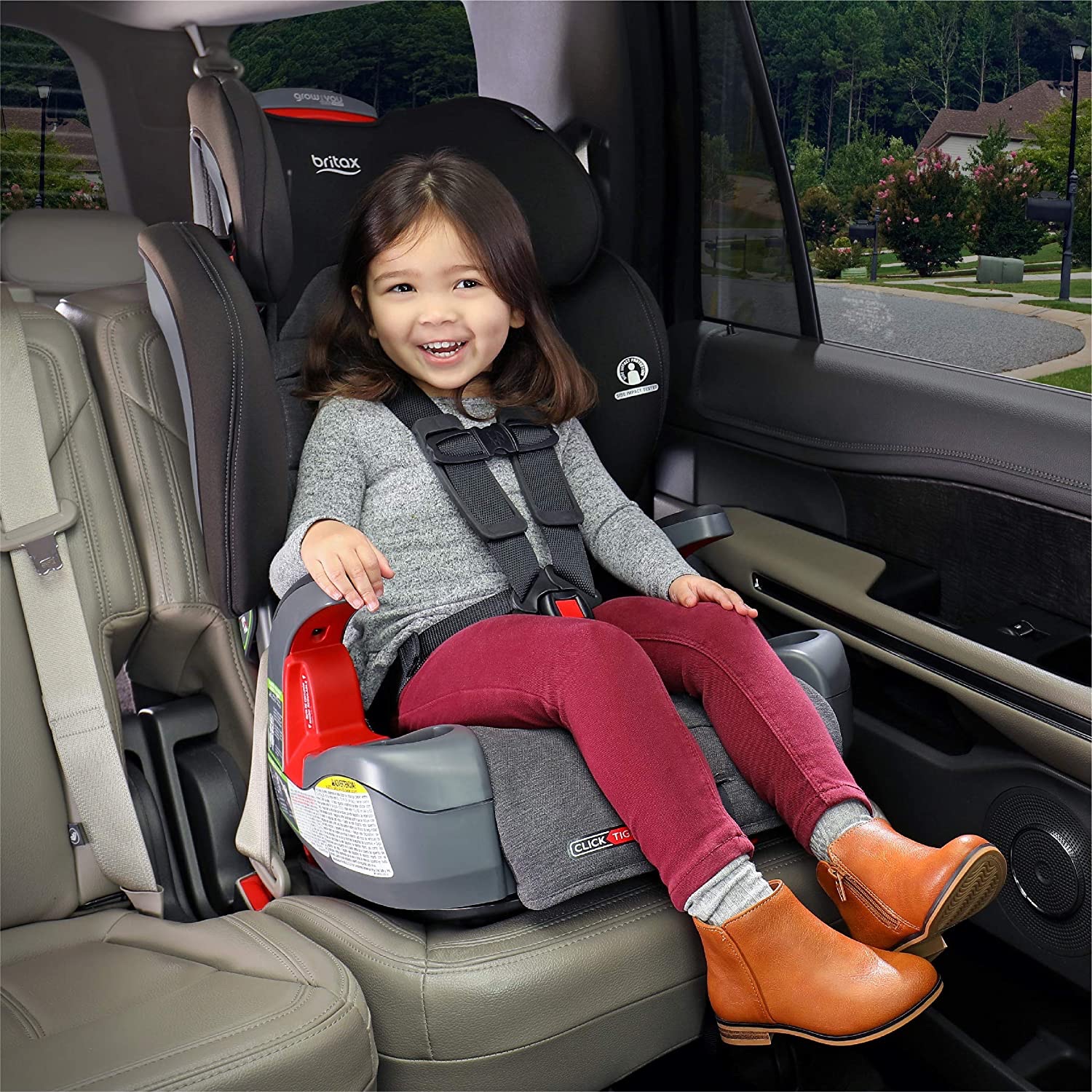 Amazon.com : Britax Grow with You ClickTight Harness-2-Booster 安全座椅 | 2 Layer Impact Protection - 25 to 120 Pounds, Stayclean Fabric with Nanotex Technology [New Version of Frontier] : Baby