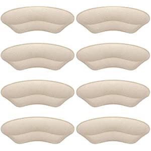 Makryn Premium Heel Grips Liner for Men Women,Back of Heel Cushions Pads Insert Prevent Too Big Shoe from Heel Slipping,Blisters,Filler for Loose Shoe Fit(Leather+Fabric/Pale Apricot) : Health & Household