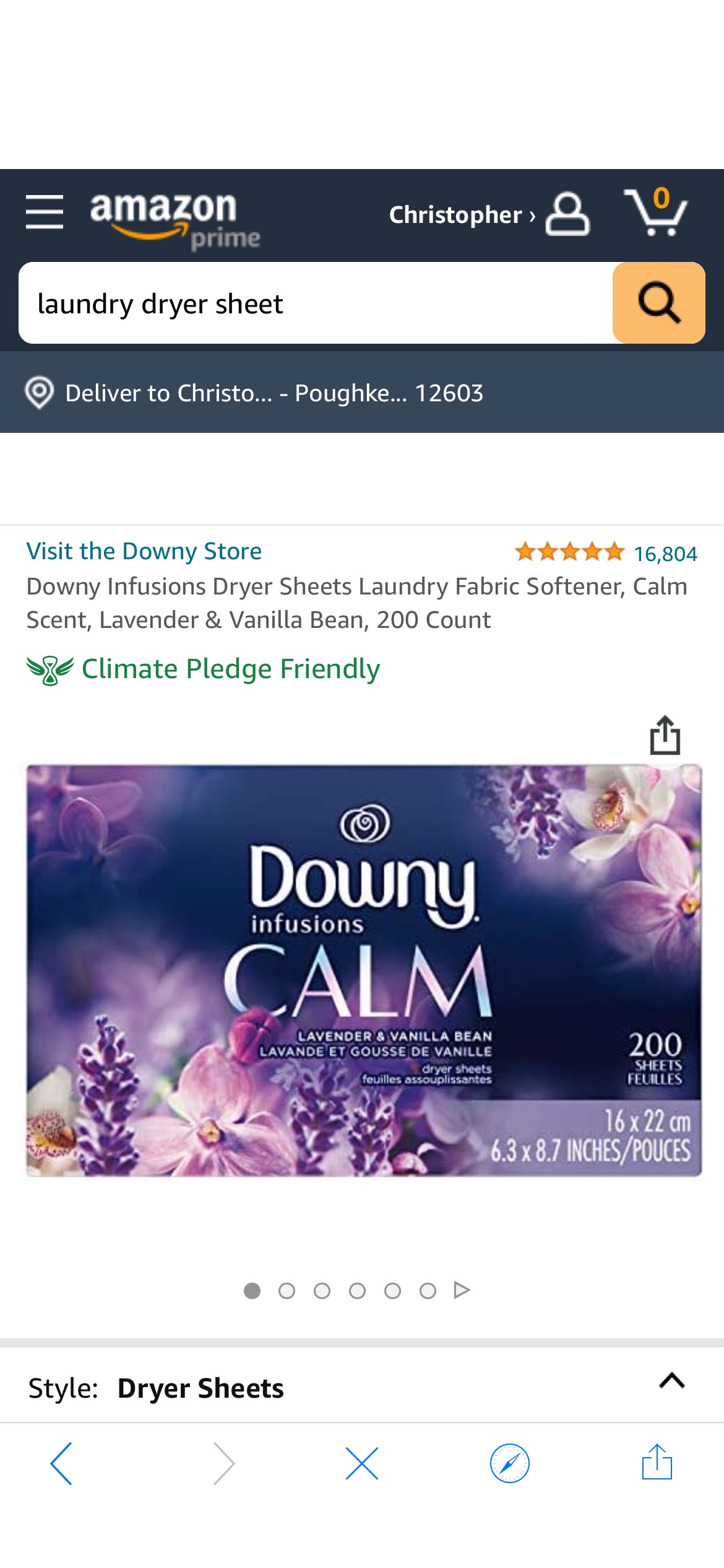Amazon.com: Downy Infusions Dryer Sheets Laundry Fabric Softener, Calm Scent, Lavender & Vanilla Bean, 200 Count : Beauty & Personal Care烘干纸