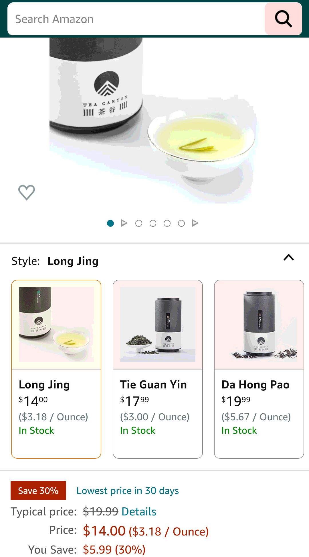 Amazon.com : Tea Canyon Loose Leaf - Green Tea - Chinese Tea - Long Jing Tea with Tin Container : Grocery & Gourmet Food