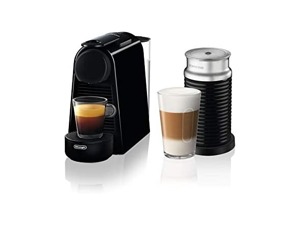Essenza Mini Coffee Machine by DeLonghi with Aeroccino Milk Frother