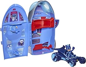Amazon.com: PJ Masks 2-in-1 HQ Playset, Headquarters and Rocket Preschool Toy for Kids Ages 3 and Up, Includes Catboy Action Figure and Cat-Car Vehicle : Toys &amp; Games