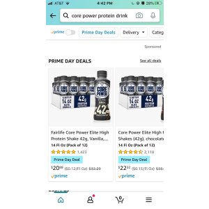 低至6折 Amazon prime deal蛋白质饮料core power折扣