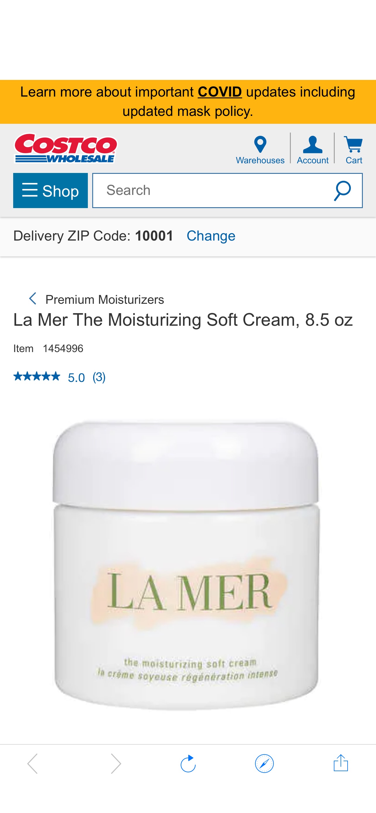 海蓝之谜神奇面霜 La Mer The Moisturizing Soft Cream, 8.5 oz | Costco