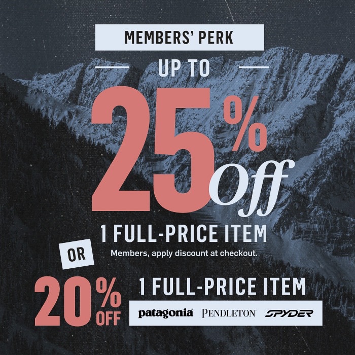 Up to 20% off for 1 full-price item