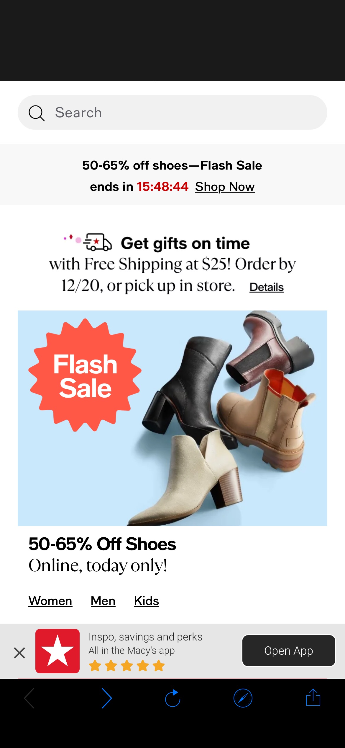 Shoes flash sale, today only