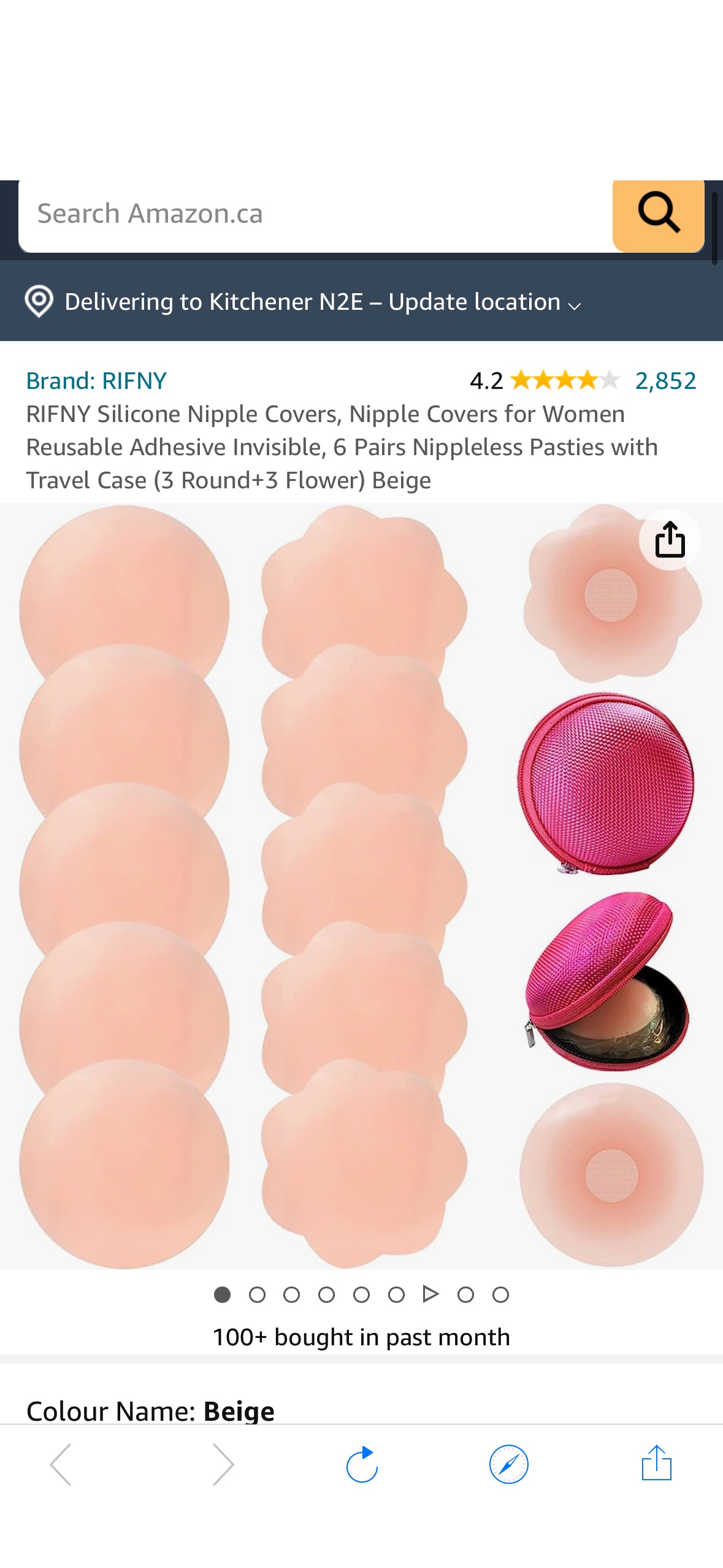 RIFNY Silicone Nipple Covers, Nipple Covers for Women Reusable Adhesive Invisible, 6 Pairs Nippleless Pasties with Travel Case (3 Round+3 Flower) Beige : Amazon.ca: Clothing, Shoes & Accessories
