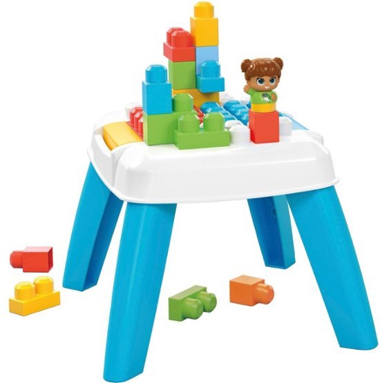 Mega Bloks 儿童积木拼搭玩具桌 含23个大积木和1个公仔