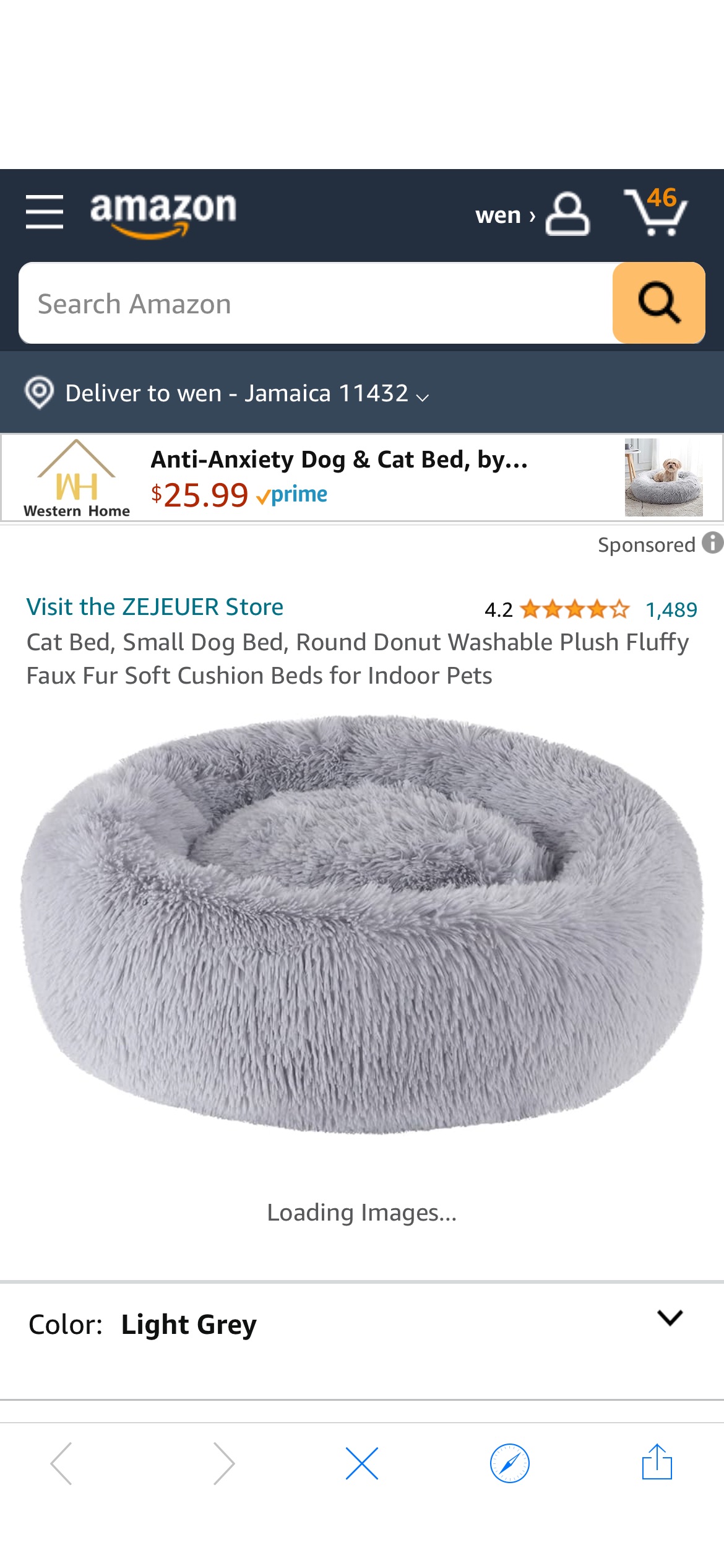 Amazon.com : ZEJEUER Cat Bed, Small Dog Bed, Round Donut Washable Plush Fluffy Faux Fur Soft Cushion Beds for Indoor Pets : Pet Supplies