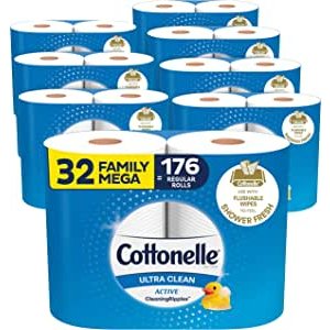 Cottonelle Ultra Clean Toilet Paper with Active CleaningRipples Texture 32roll