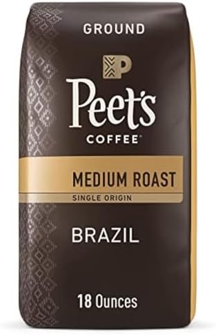 , Medium Roast Ground Coffee - Single Origin Brazil 18 Ounce Bag