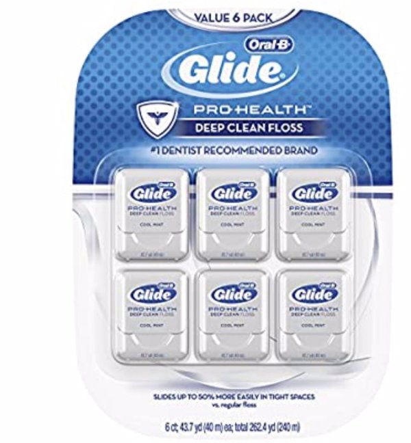 Glide Pro-Health Deep Clean Floss, Mint, Pack of 6