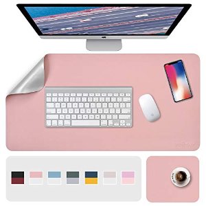 Desk Pad, Desk Mat, Mouse Mat, XL Desk Pads Dual-Sided Pink/Sliver