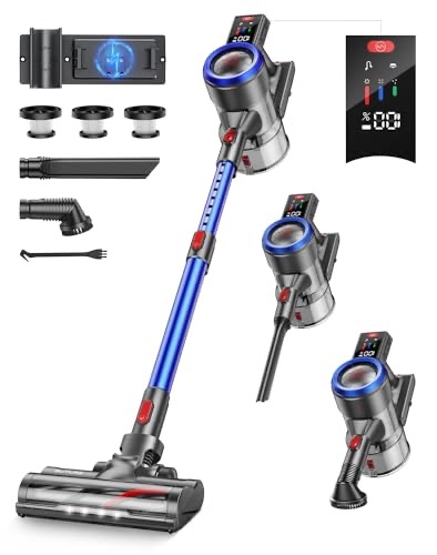 BuTure Cordless Vacuum Cleaner, 450W/38Kpa Stick Vacuum with Wall-Mounted Charging Dock Station