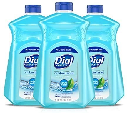 Dial Antibacterial Liquid Hand Soap Refill, Spring Water, 52 Fluid oz (Pack of 3)