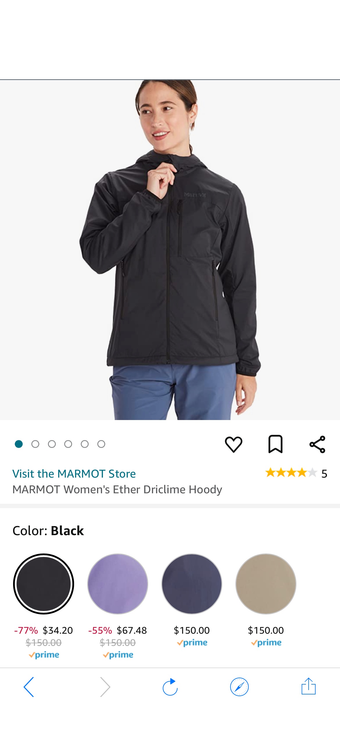 Amazon.com: MARMOT Women's Ether DriClime Hoody | Water-Resistant, Recycled Material | Storm, Large : Clothing, Shoes & Jewelry