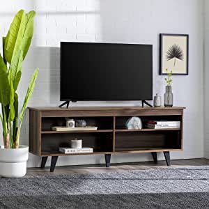 Rohde Contemporary 4 Cubby TV Stand for TVs up to 65 Inches, 58 Inch, Dark Walnut
