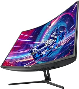 Amazon.com: Sceptre 32-inch Curved Gaming Monitor Overdrive up to 240Hz DisplayPort 165Hz 144Hz HDMI AMD FreeSync Build-in Speakers, Machine Black (C325B-185RD) : Electronics
