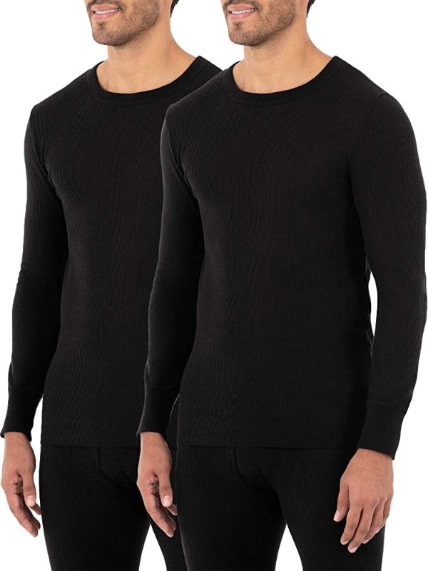 Fruit of the Loom Men's Classic Midweight Waffle Thermal Underwear Crew Top