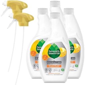 Seventh Generation Lemongrass Citrus Disinfecting Multi-Surface Cleaner - 26 Oz, Pack of 4