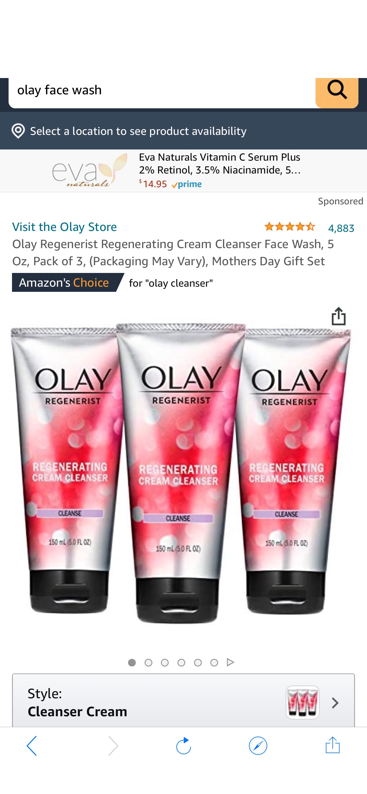 Amazon.com: Olay Regenerist Regenerating Cream Cleanser Face Wash, 5 Oz, Pack of 3, (Packaging May Vary), Mothers Day Gift Set: Beauty 玉兰油新生焕肤系列再生霜洗面奶