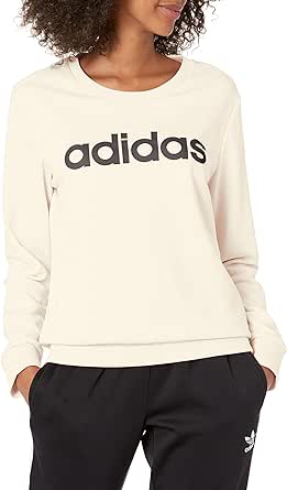 adidas Women&#39;s Essentials Logo Sweatshirt, Ecru Tint/Black, XX-Small 