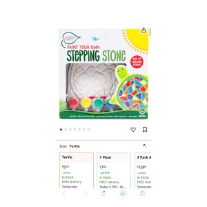 $5.99 Amazon.com: Creative Roots 92849 Paint Your Own Turtle Stepping Stone by Horizon Group Usa, 6 Paint Pots and Brush included, Assorted : Patio, Lawn & Garden