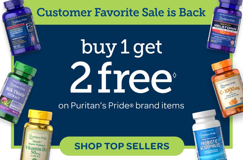 普瑞登 Puritan's Pride 官网多种产品买1赠2. 部分产品还有额外6折