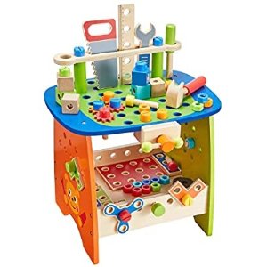 $38.39 Amazon.com: Ohuhu Tool Bench Set Kids Toy Play Workbench/儿童木制工具台(89piece)