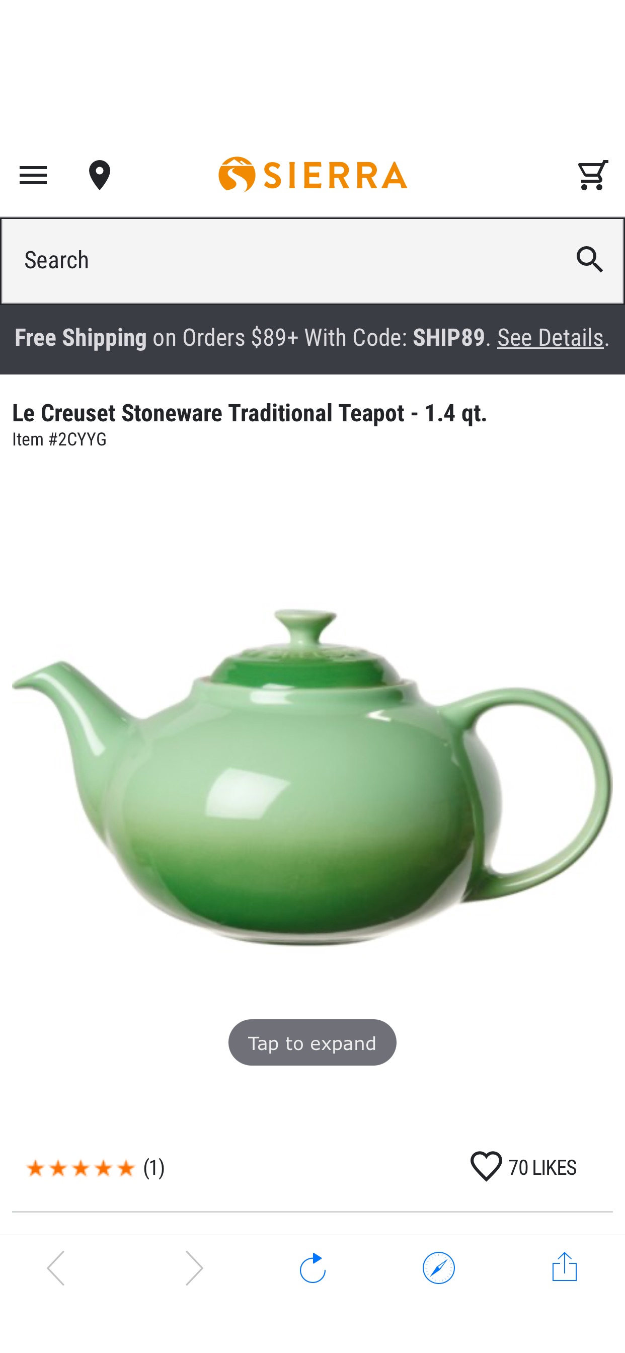Le Creuset Stoneware Traditional Teapot - 1.4 qt. - Save 40%