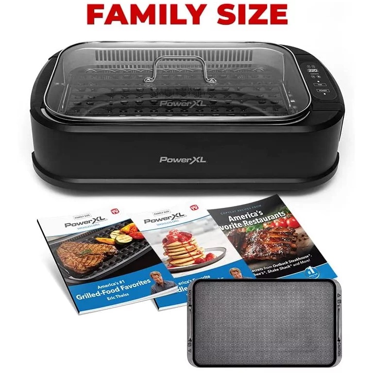 PowerXL Smokeless Grill Pro with Tempered Glass Lid 无烟烤盘