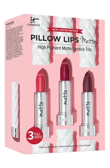 IT Cosmetics Pillow 唇膏三件套Lips Matte Lipstick Trio (USD $72 Value) | Nordstrom