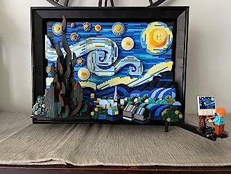 Amazon.com: LEGO Ideas Vincent Van Gogh The Starry Night 21333 Building Blocks - Unique 3D Wall Art Home Décor Piece or Table Display with Artist Minifigure, Creative Building Crafts Set for Adults : 