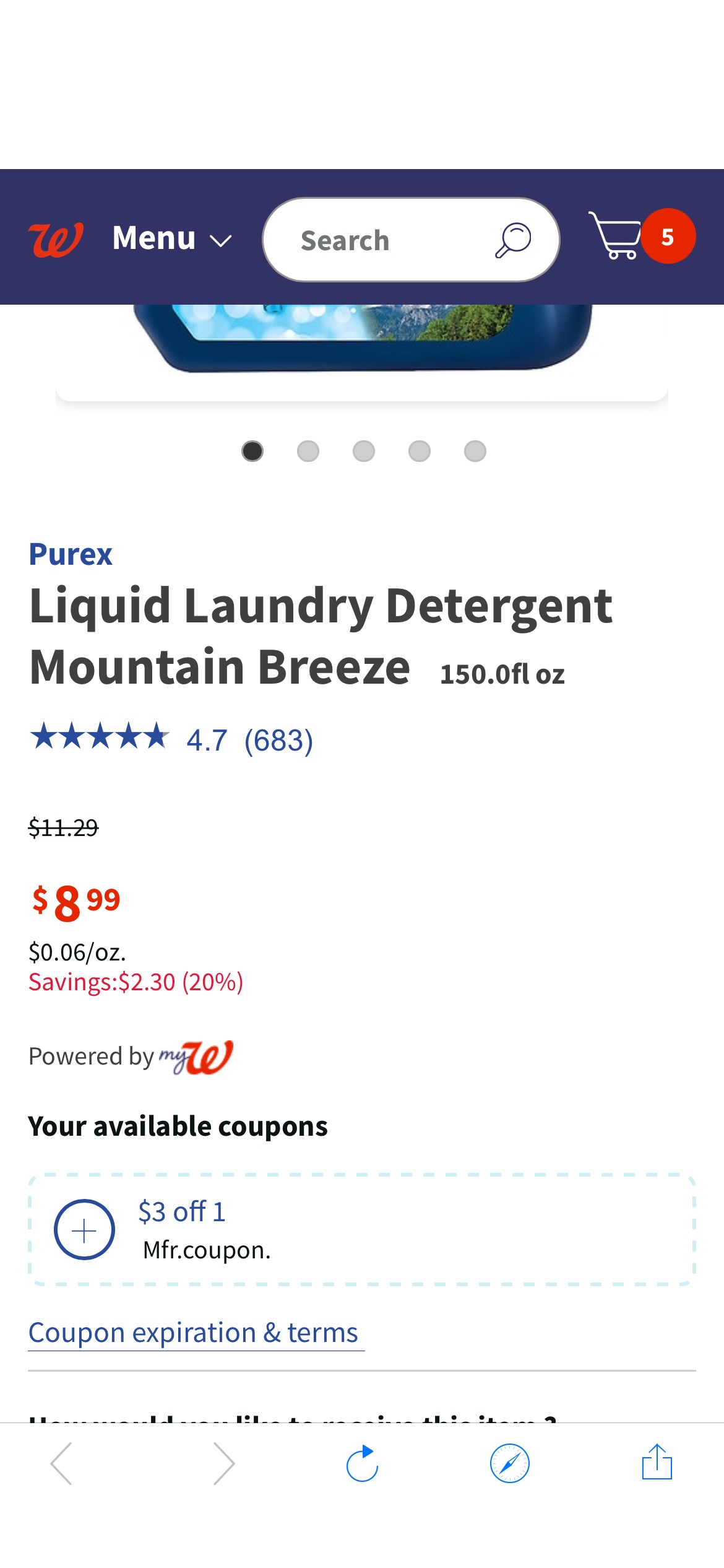 Purex Liquid Laundry Detergent Mountain Breeze | Walgreens
