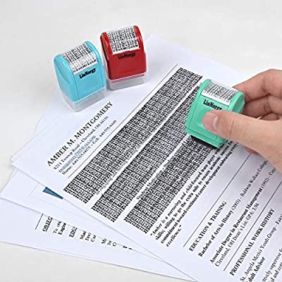 Identity Protection Roller Stamp LioNergy Wide Roller Identity Theft Prevention Security Stamp, Multi-Color Roller Combo 3 Pack, 6 Refills : Office Products 隐私信息保护印章3个