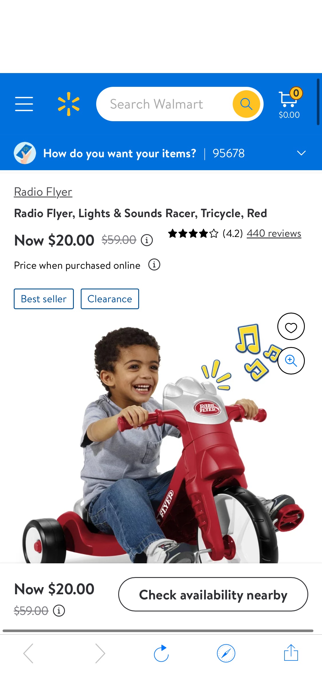 Radio Flyer, Lights & Sounds Racer, Tricycle, Red - Walmart.com