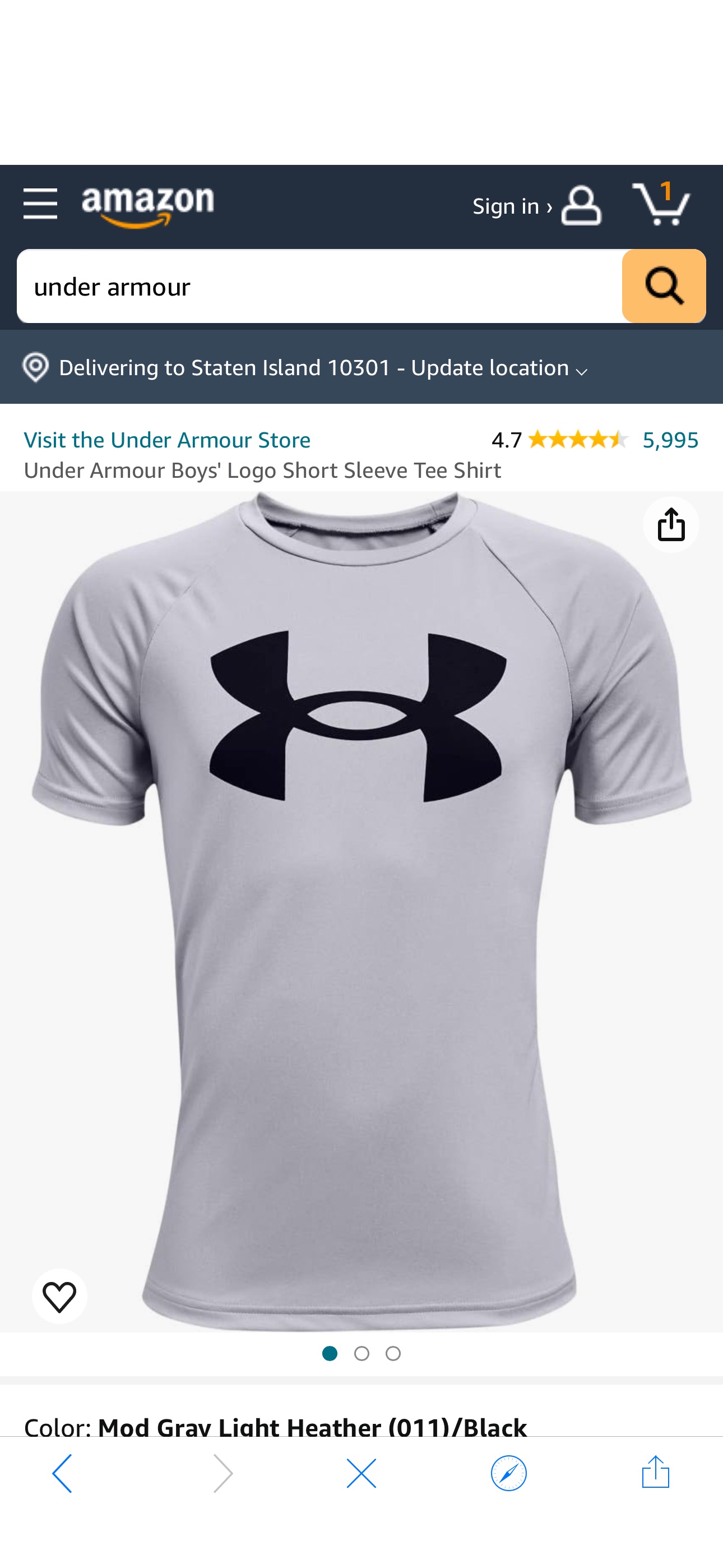 Amazon.com: Under Armour boys Tech Big Logo Short Sleeve T-Shirt , Mod Gray Light Heather (011)/Black , Youth Large : Clothing, Shoes & Jewelry