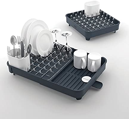 Amazon.com: Joseph Joseph 85040 Extend Expandable Dish Drying Rack and Drainboard Set Foldaway Integrated Spout Drainer Removable Steel Rack and Cutlery Holder, Gray: Kitchen & Dining沥水架