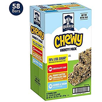 Quaker Chewy & Dipps Granola Bars, 5 Flavor Variety Pack (58 Bars): Amazon.com: Grocery & Gourmet Food 燕麦棒
