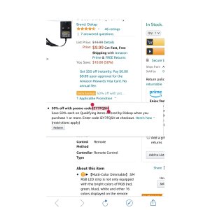 $4.99 Amazon.com: Led Strip Lights 16.4ft 5m Waterproof Light Strip Kits with 44 Keys IR Remote Controller and 12V Power Supply,Color Changing LED Strip Lights,5050 RGB Tape Lights for灯