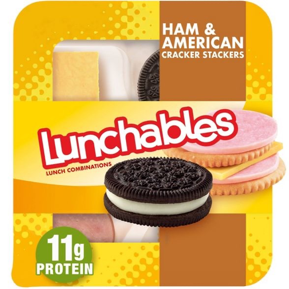 Oscar Mayer Lunchables Ham + American Cracker Stackers - 3.4oz : 简便牛餐