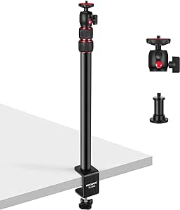 Amazon.com : NEEWER Extendable Camera Desk Mount with 1/4&quot; Ball Head, 17”-40” Adjustable Table Light Stand with 1/4&quot; Screw Adapter and C Clamp for DSLR Camera, 