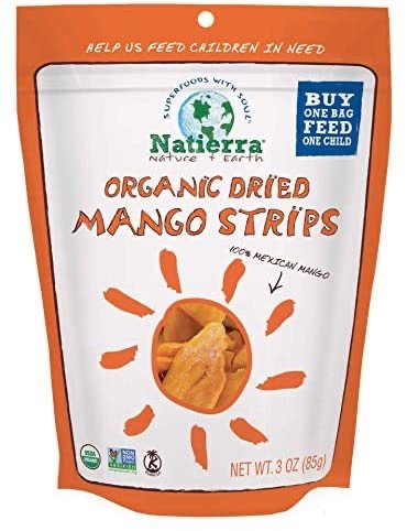NATIERRA Organic Dried Mango Strips 3 Ounce