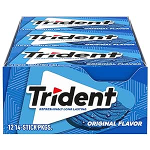 Amazon.com : Trident Original Flavor Sugar Free Gum, 12 Packs of 14 Pieces (168 Total Pieces) : Grocery &amp; Gourmet Food