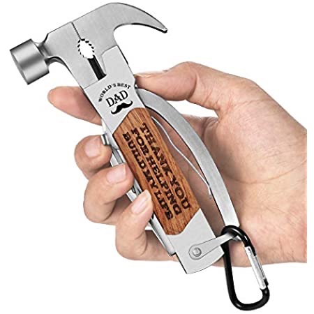 Gifts for Dad from Daughter Son, Unique Birthday Gift Ideas for Men Him, Cool Gadget, Christmas Gifts Stocking Stuffer for Men, Hammer Multitool - - Amazon.com实用多功能小锤