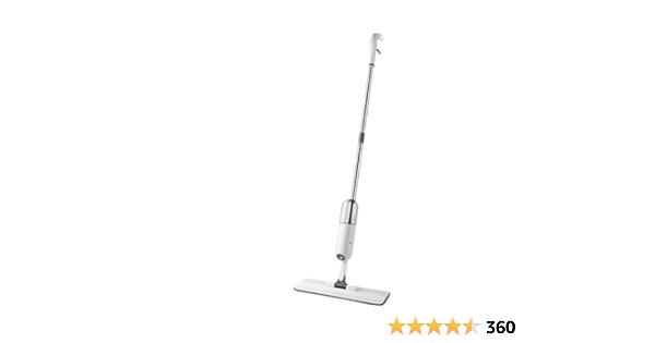 True & Tidy Multi-Surface Spray Mop with Refillable Water Bottle, SPRAY-250, White