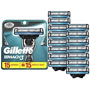 Gillette Mach3 Mens Razor Blade Refills, 15 Count